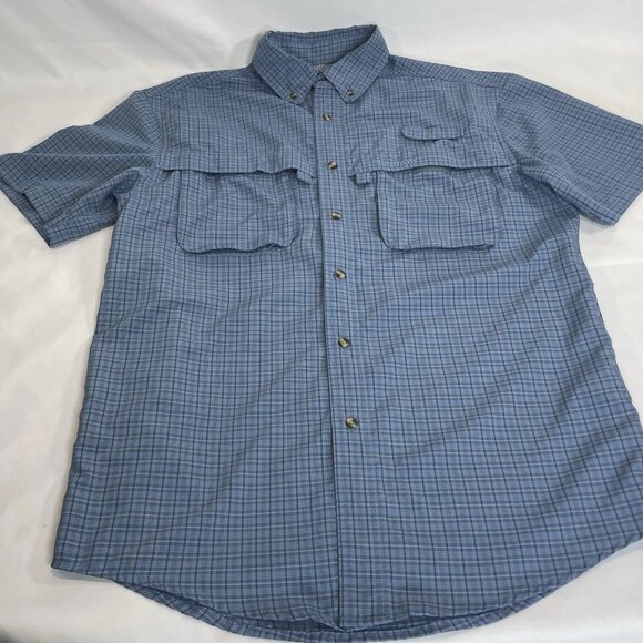 L.L. Bean Other - LL Bean Men's Small Fishing Shirt Vented Short Sleeve Blue Plaid